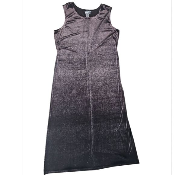 Coldwater Creek Vintage Brown Velvet Maxi Dress Women’s Large Holiday Partywear - Picture 3 of 8